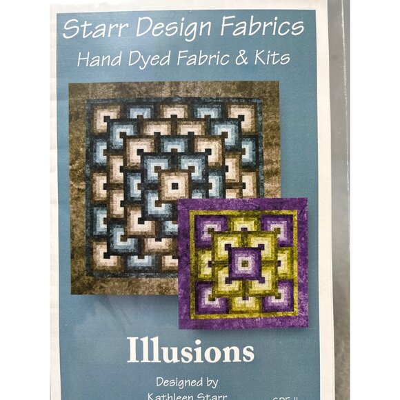 Starr Design Fabrics Illusions Quilt Pattern Kit by Kathleen Starr for Throw/Que - Picture 2 of 5